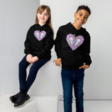 Bunny Love Eco Hoodie - Heartfelt Happiness - Black - Kid's Hoodie