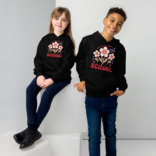 Grow Positive Thoughts Kids Hoodie - Black -