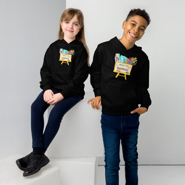 Colourful Adventures Await - Back to School Kids Hoodie - Black - Hoodies