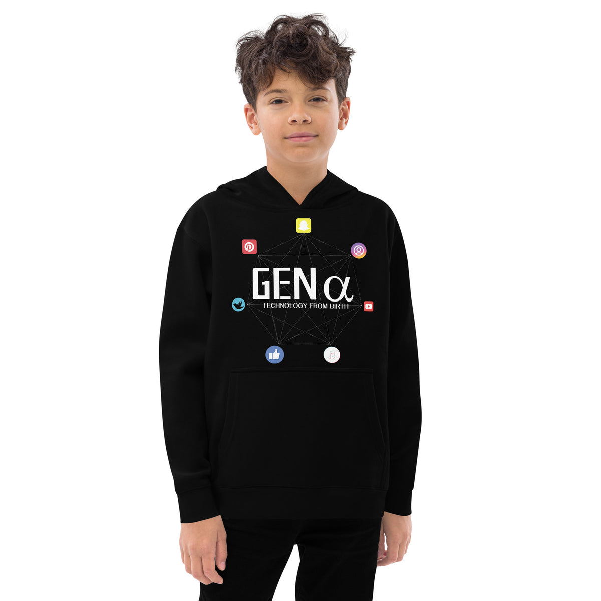 Gen Alpha Tech Hoodie - Born in the Digital Age - Black - Hoodies