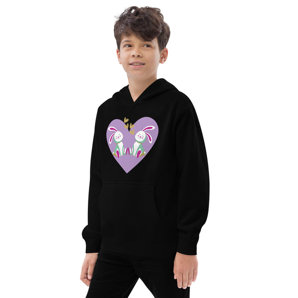 Bunny Love Eco Hoodie - Heartfelt Happiness - - Kid's Hoodie