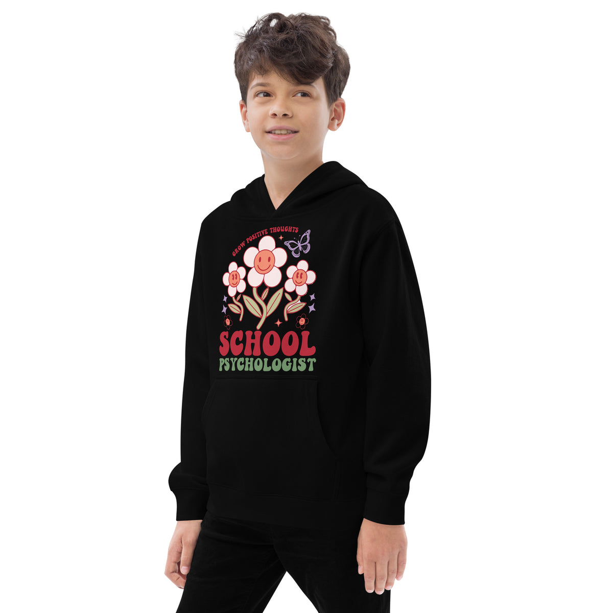 Grow Positive Thoughts Kids Hoodie - -