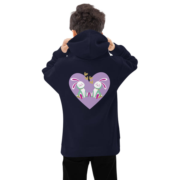 Bunny Love Eco Hoodie - Heartfelt Happiness - - Kid's Hoodie