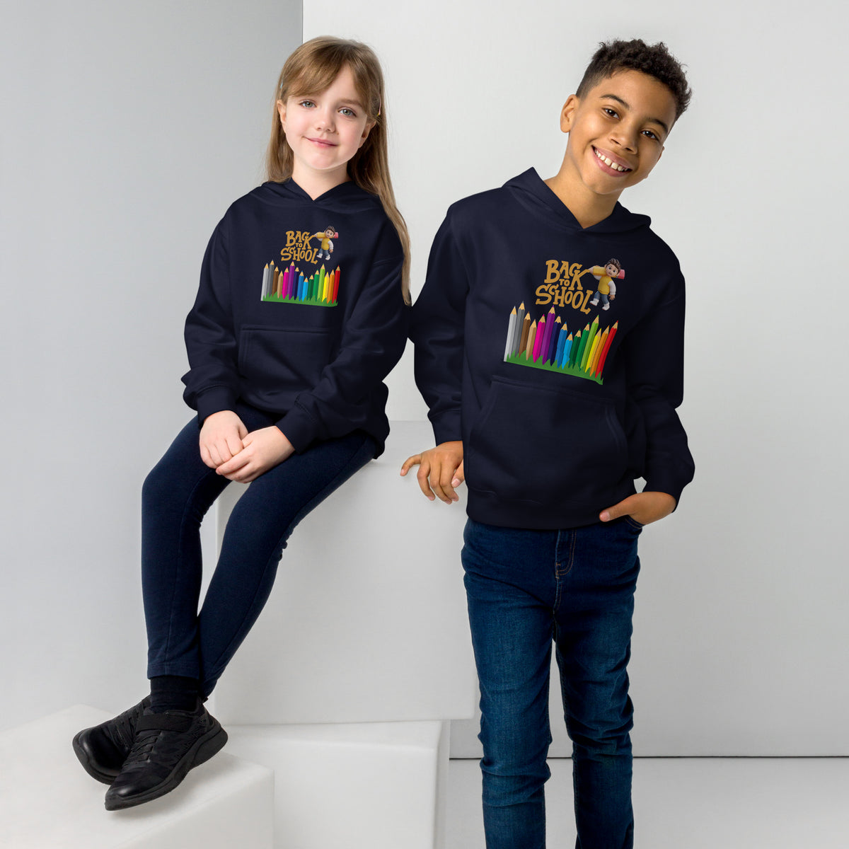 Colorful Adventures Await - Back to School Kids Hoodie - - Hoodies