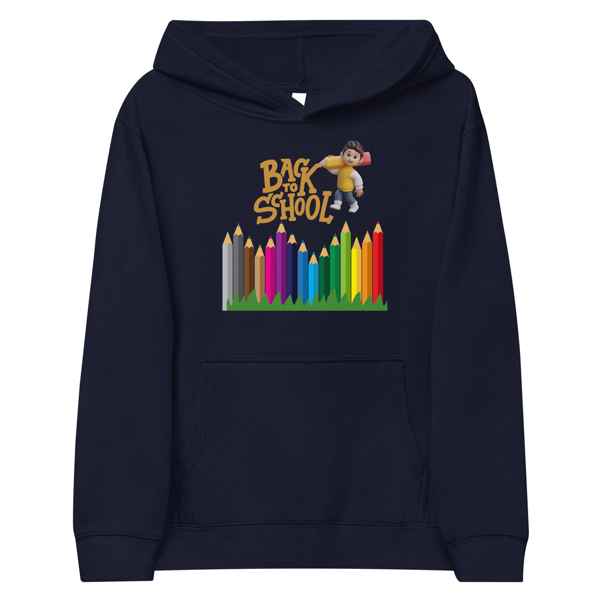 Colorful Adventures Await - Back to School Kids Hoodie - Navy Blazer - Hoodies