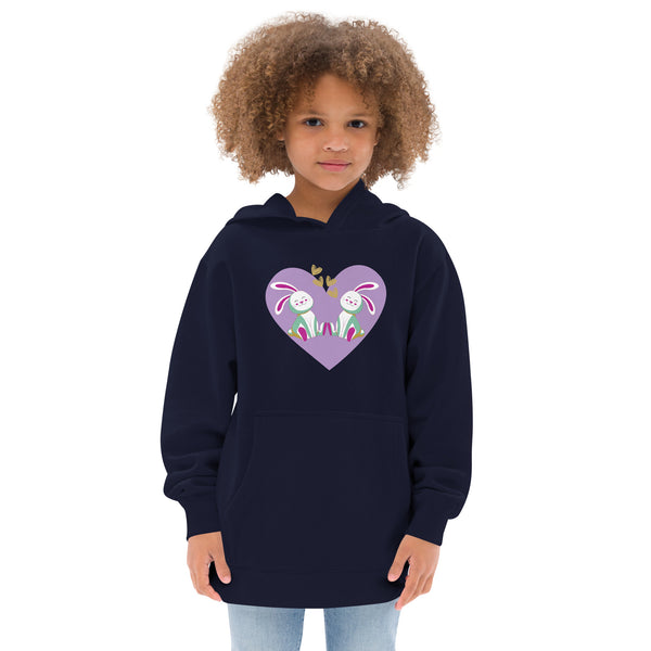 Bunny Love Eco Hoodie - Heartfelt Happiness - - Kid's Hoodie