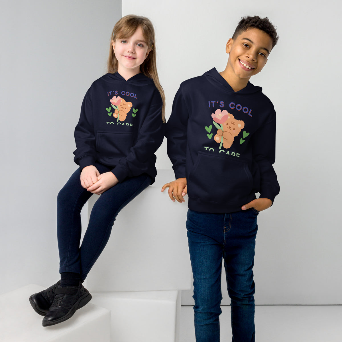 It's Cool to Care - Kids Eco Hoodie - Navy Blazer - Kid's Hoodie