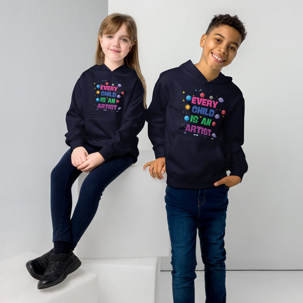 Every Child is an Artist Kids Eco Hoodie - Navy Blazer - Kid's Hoodies