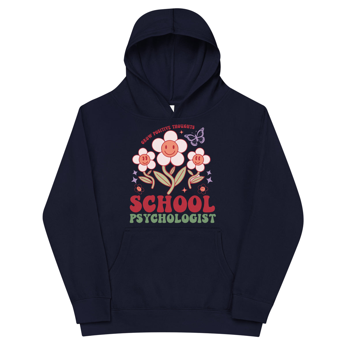 Grow Positive Thoughts Kids Hoodie - -