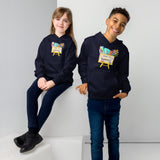 Colourful Adventures Await - Back to School Kids Hoodie - Navy Blazer - Hoodies