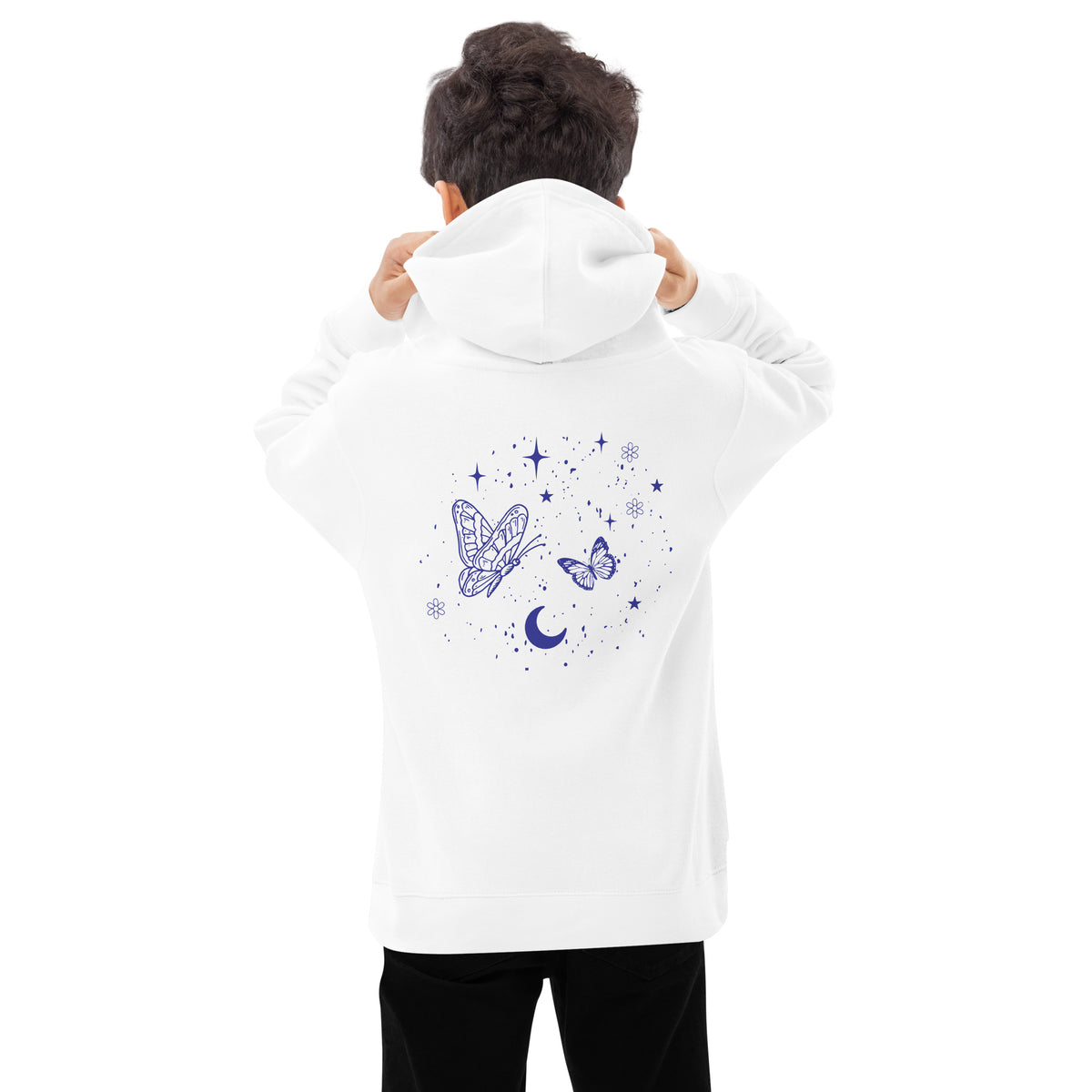 Night Flight Butterfly Kids Eco HoodieKids fleece hoodie - - Kid's Hoodie