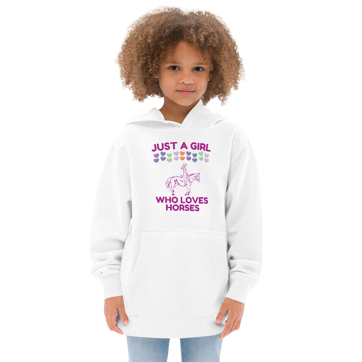 Just a Girl Who Loves Horses Kids Eco Hoodie - White - Kid's Hoodie