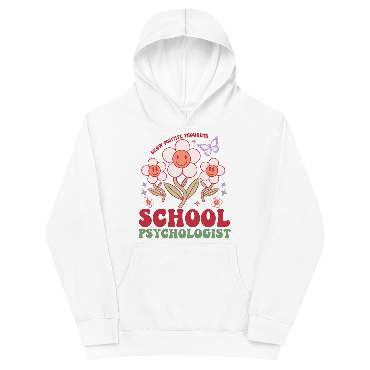 Grow Positive Thoughts Kids Hoodie - -