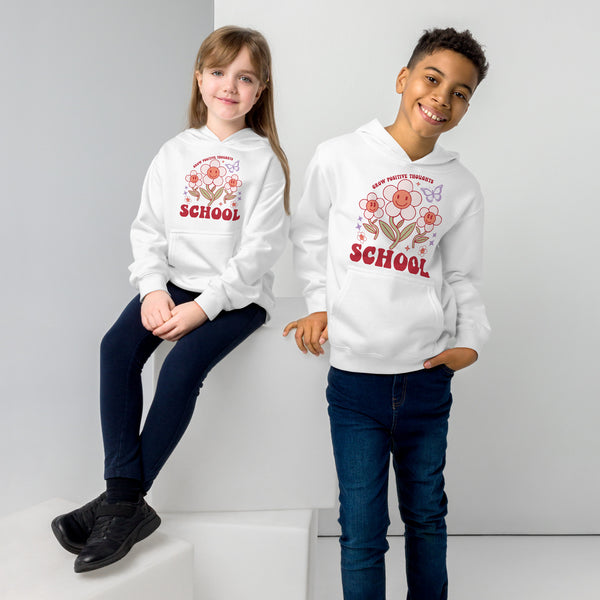 Grow Positive Thoughts Kids Hoodie - White -