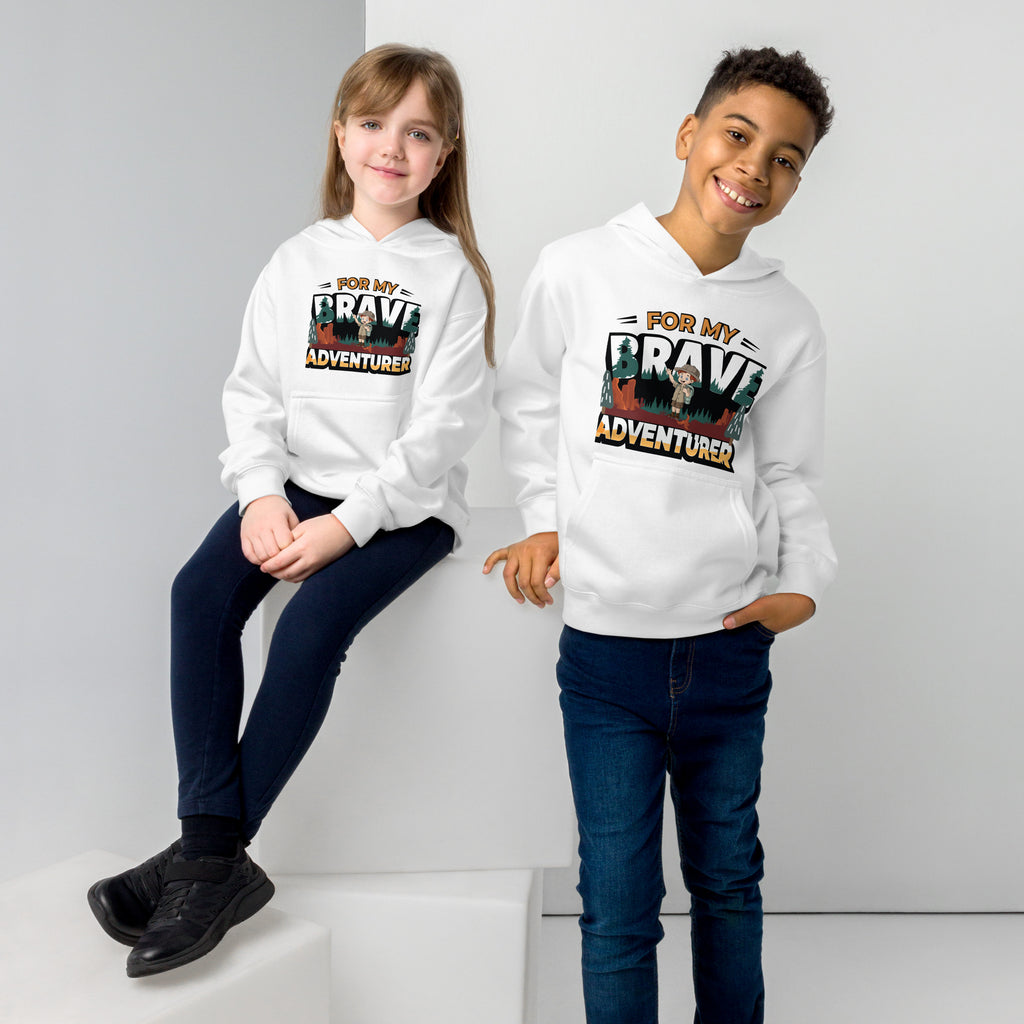 For My Brave Adventurer - Cozy Kids Fleece Hoodie - White - Fleece Hoodies