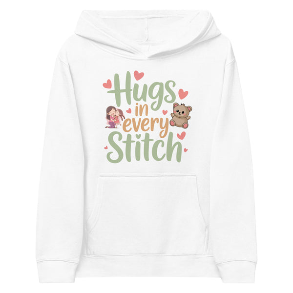 Hugs in Every Stitch - Heartwarming Kids Fleece Hoodie - - Hoodies