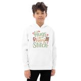 Hugs in Every Stitch - Heartwarming Kids Fleece Hoodie - White - Hoodies