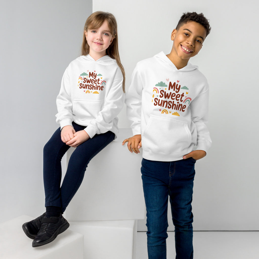 My Sweet Sunshine - Adorable Kids Fleece Hoodie - White - Fleece Hoodies