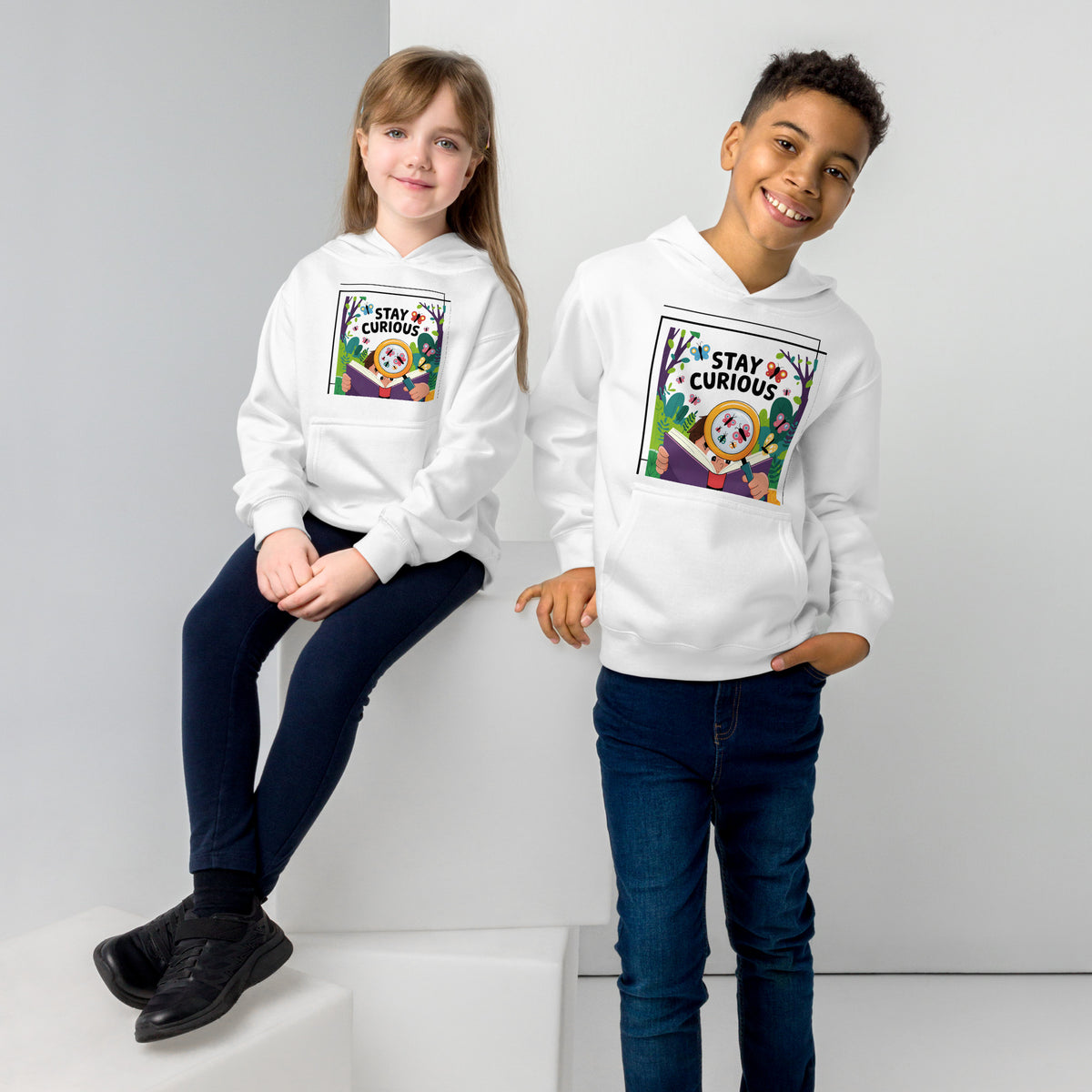 Stay Curious – New Year Gift Hoodie for Kids - White - Kid's Hoodies