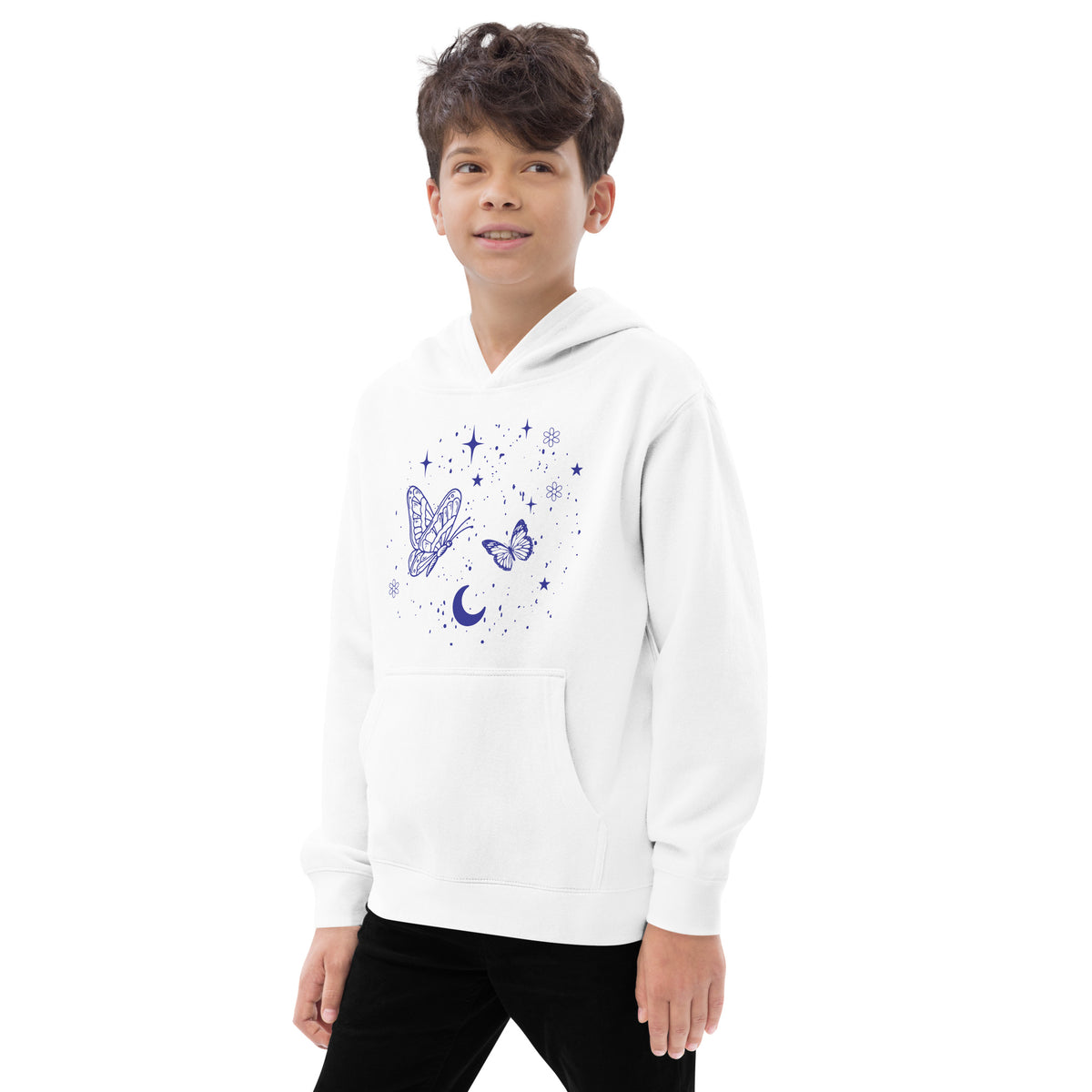 Night Flight Butterfly Kids Eco HoodieKids fleece hoodie - - Kid's Hoodie