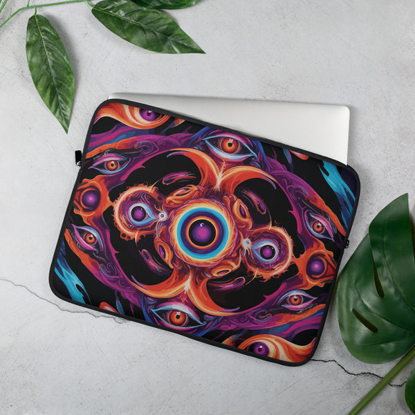 Cosmic Gaze- Psychedelic Art Laptop Sleeve - 15″ - Laptop Sleeves