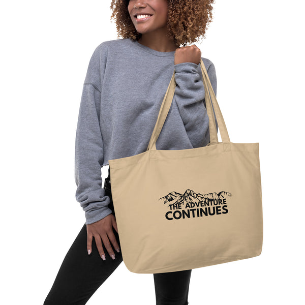 Adventure Awaits - The Adventure Continues Organic Bag - - Tote Bags