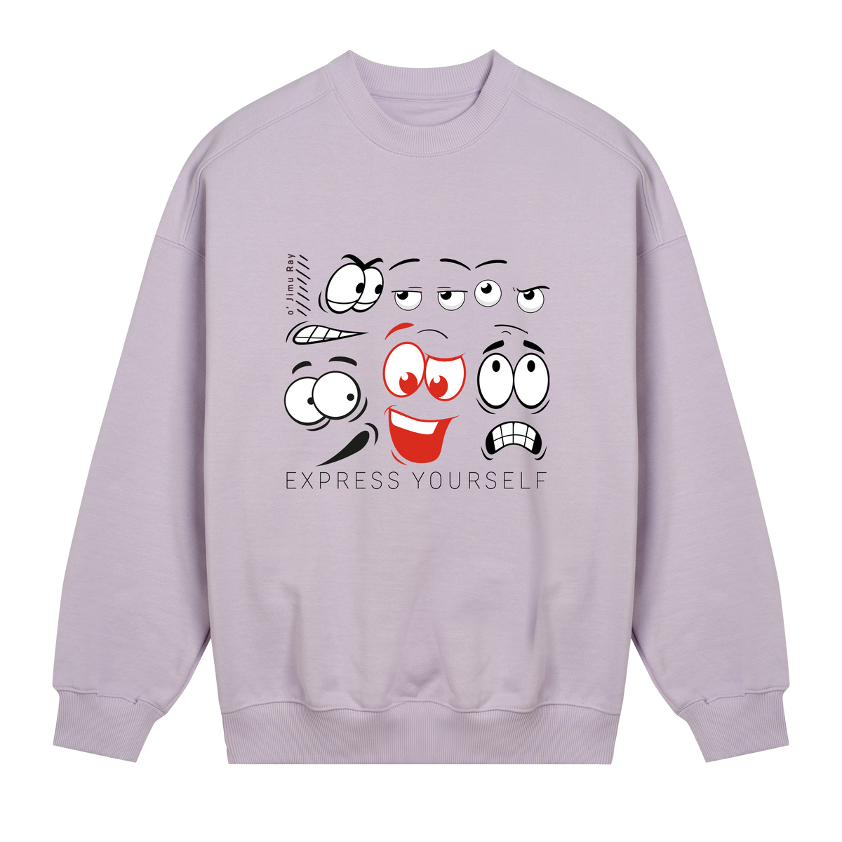 Faces of Emotion Oversized Sweatshirt - Lavender women - Sweatshirts