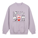 Faces of Emotion Oversized Sweatshirt - Lavender women - Sweatshirts