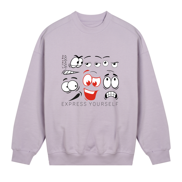 Faces of Emotion Oversized Sweatshirt - Lavender women - Sweatshirts