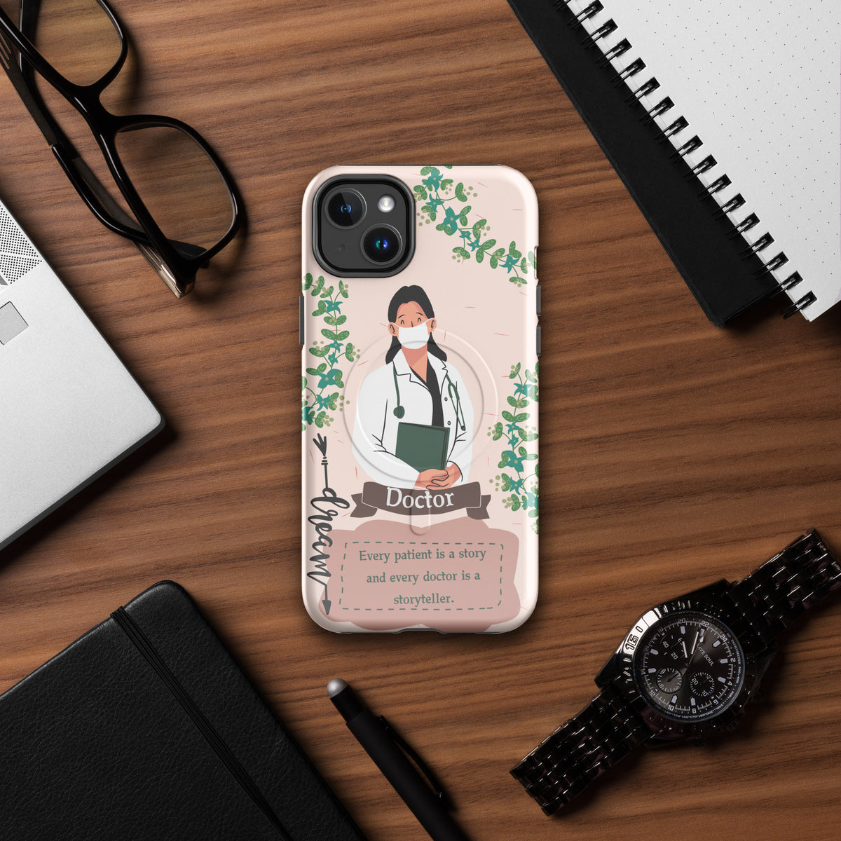 Storyteller in Scrubs – Doctor’s Gift Case - iPhone 14 Plus - Phone Case