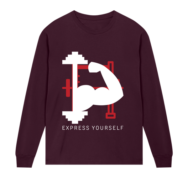 Flex Your Strength - Bold Full Sleeve - Maroon men - Long Sleeve T-shirts