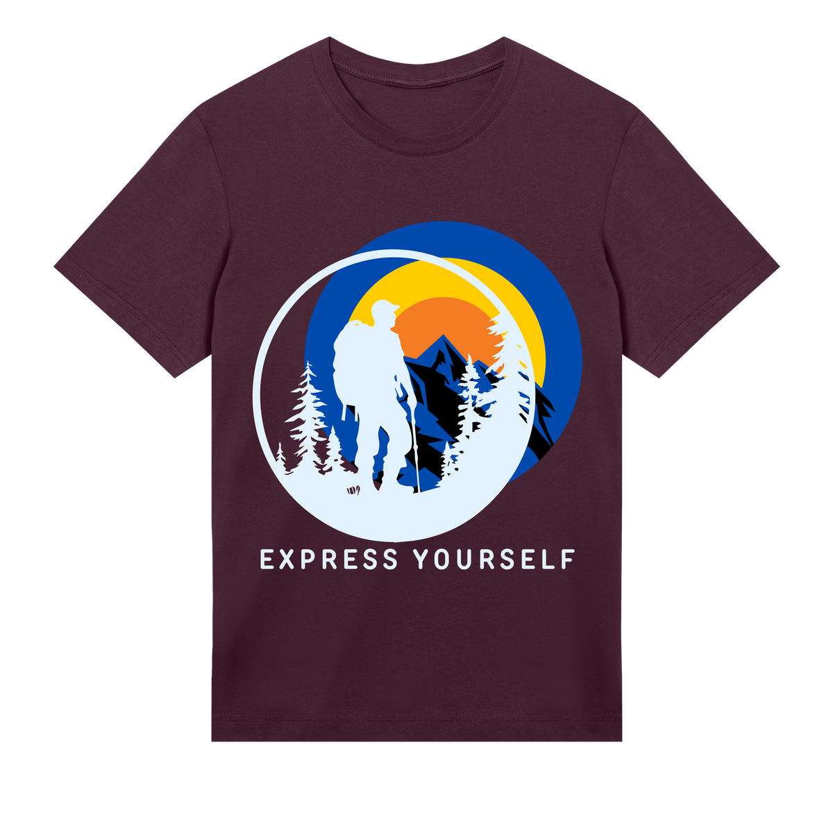 Mountain Majesty - Stylish Trek - Maroon men - T-shirts