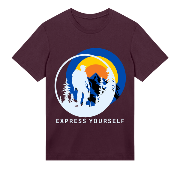 Mountain Majesty - Stylish Trek - Maroon men - T-shirts