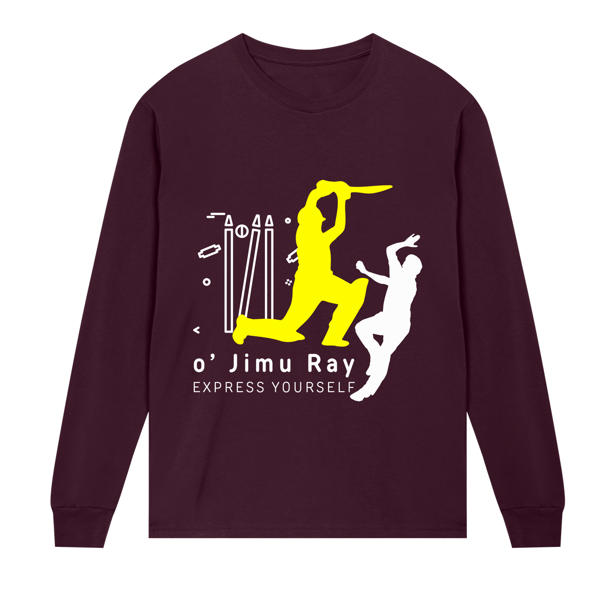 Power Play - Cricket Tee - Maroon men - Long Sleeve T-shirts