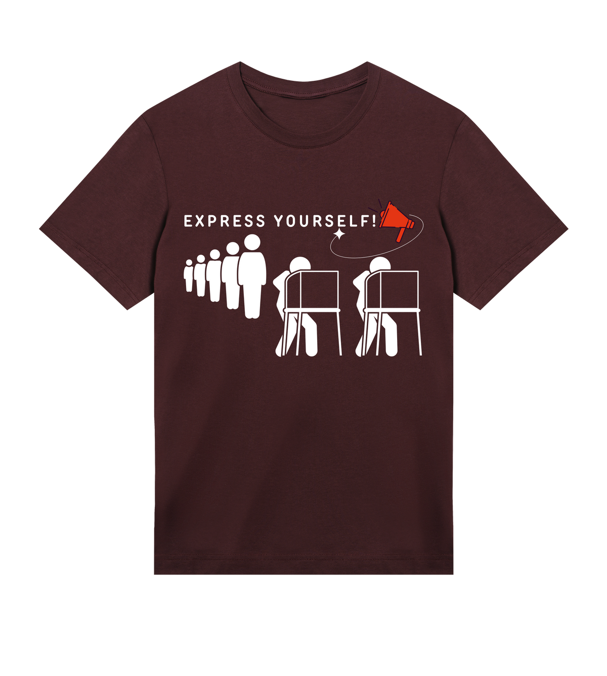 Expressive Megaphone Tee - Maroon men - T-shirts