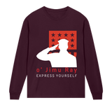 Pride In Every Stitch - o' Jimu Ray 4th July Special - Maroon men - Long Sleeve T-shirts