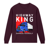 Road King - Bold Truck Tee - Maroon men - Long Sleeve T-shirts