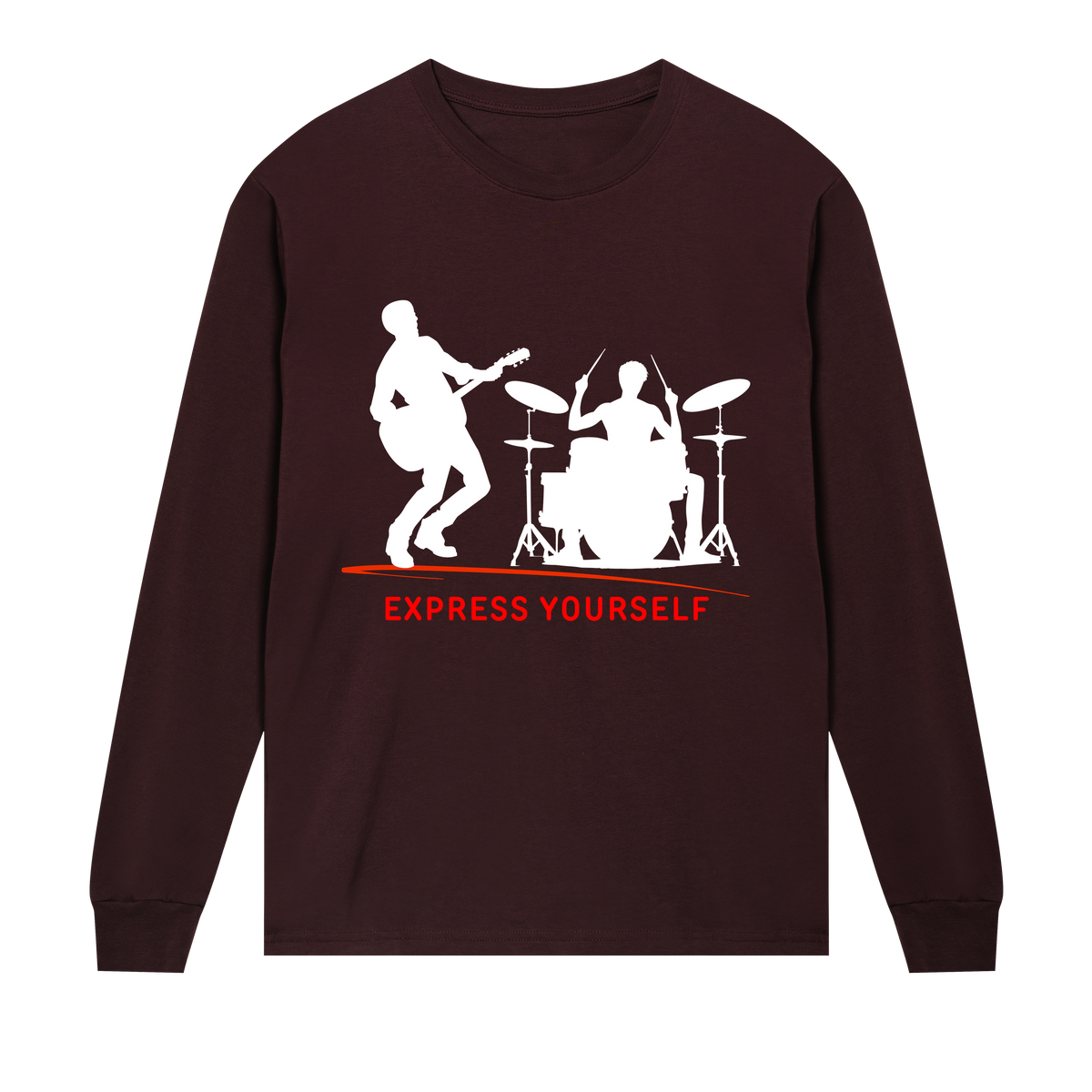 Rhythm of Style - Drummer Tee - Maroon men - Long Sleeve T-shirts