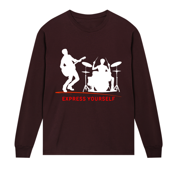 Rhythm of Style - Drummer Tee - Maroon men - Long Sleeve T-shirts