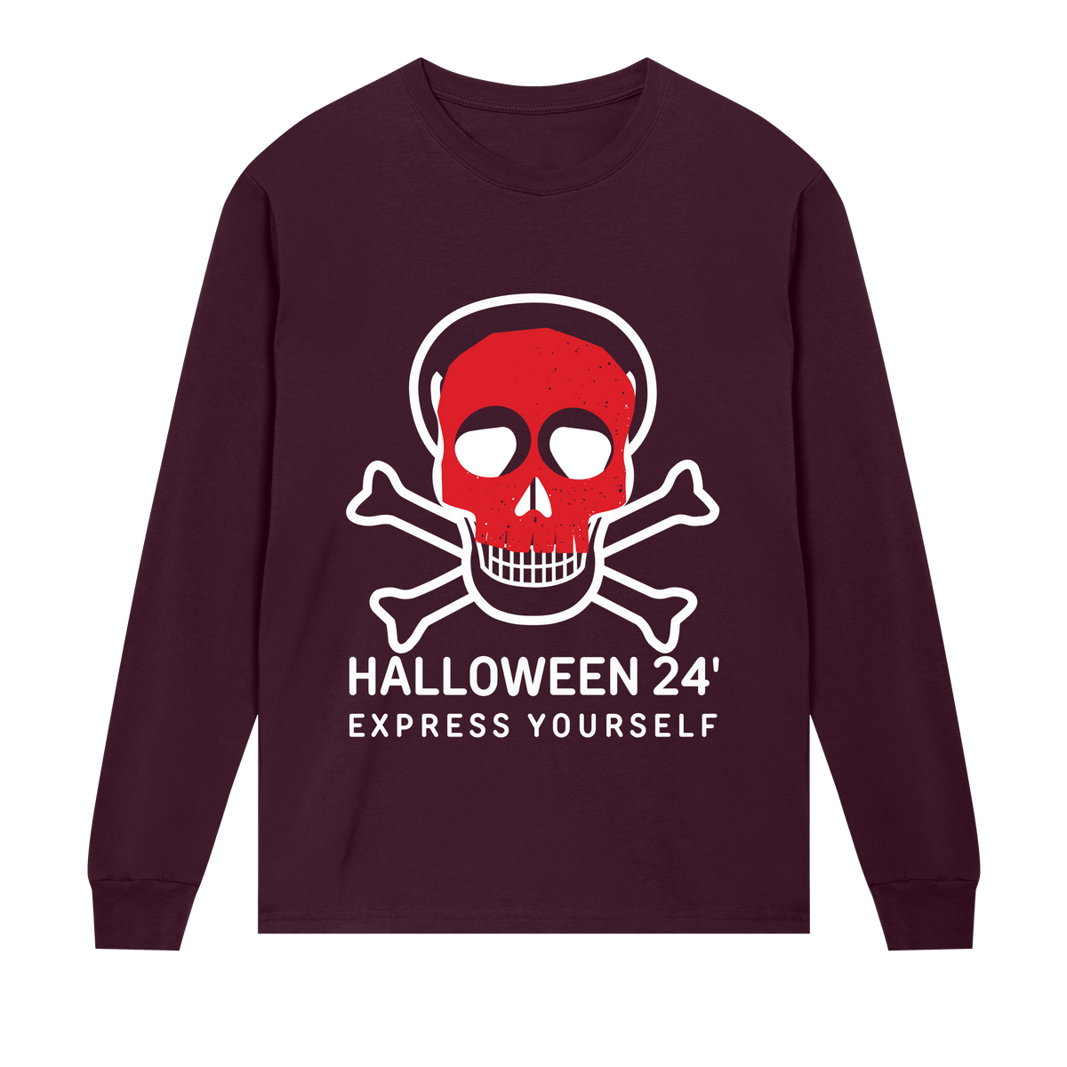 Edgy Skull - Stylish Design - Maroon men - Long Sleeve T-shirts