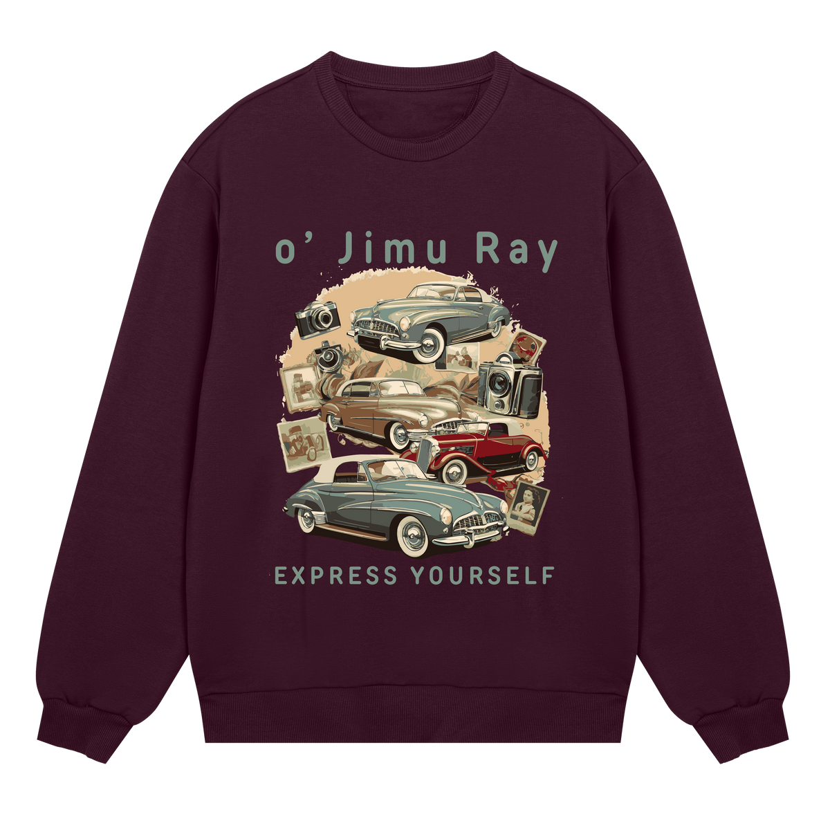 Vintage Vibes - Classic Car Sweatshirt - Maroon men - Sweatshirts