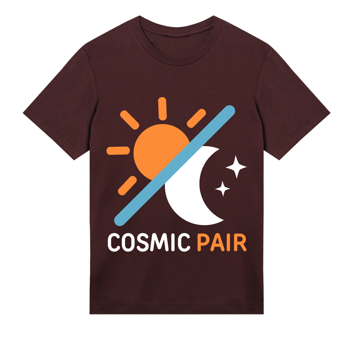 Cosmic Harmony - Sun and Moon T-Shirt - Maroon men - T-shirts