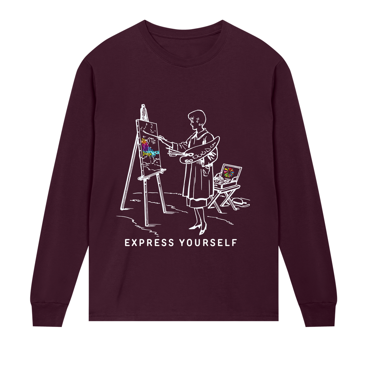 Celebration in Colors - Stylish Tee - Maroon men - Long Sleeve T-shirts