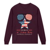 Patriotic Star - Cool Style o' Jimu Ray 4th July Special - Maroon men - Long Sleeve T-shirts