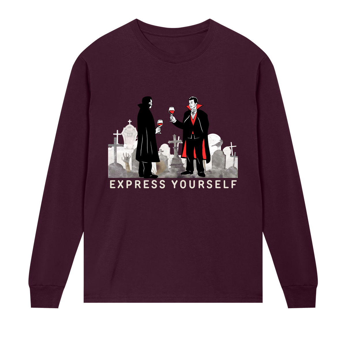 Vampire Celebration - Express Yourself - Maroon men - Long Sleeve T-shirts