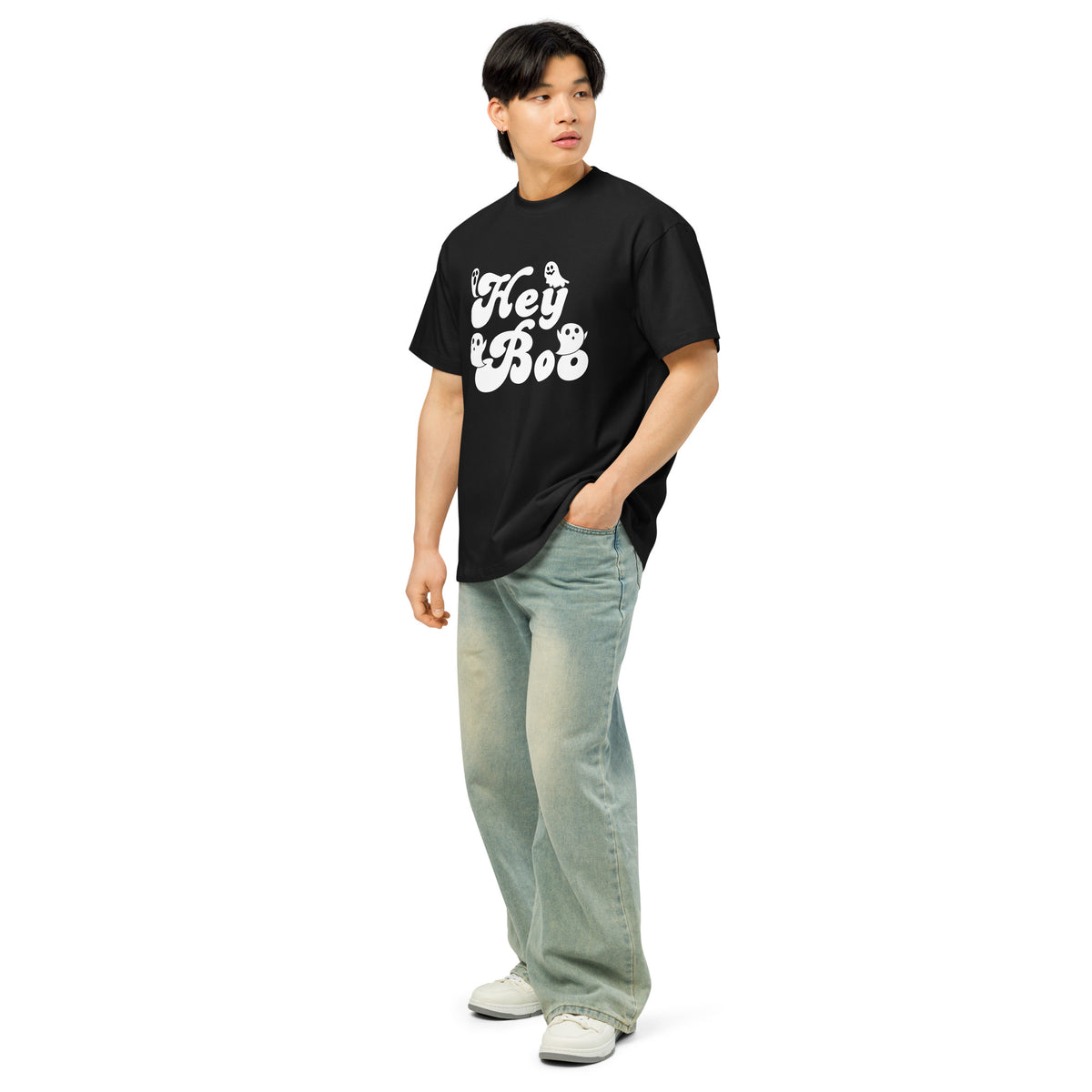 Gift the “Hey Boo” Smile - Men’s Box Tee for Halloween - - T-Shirts