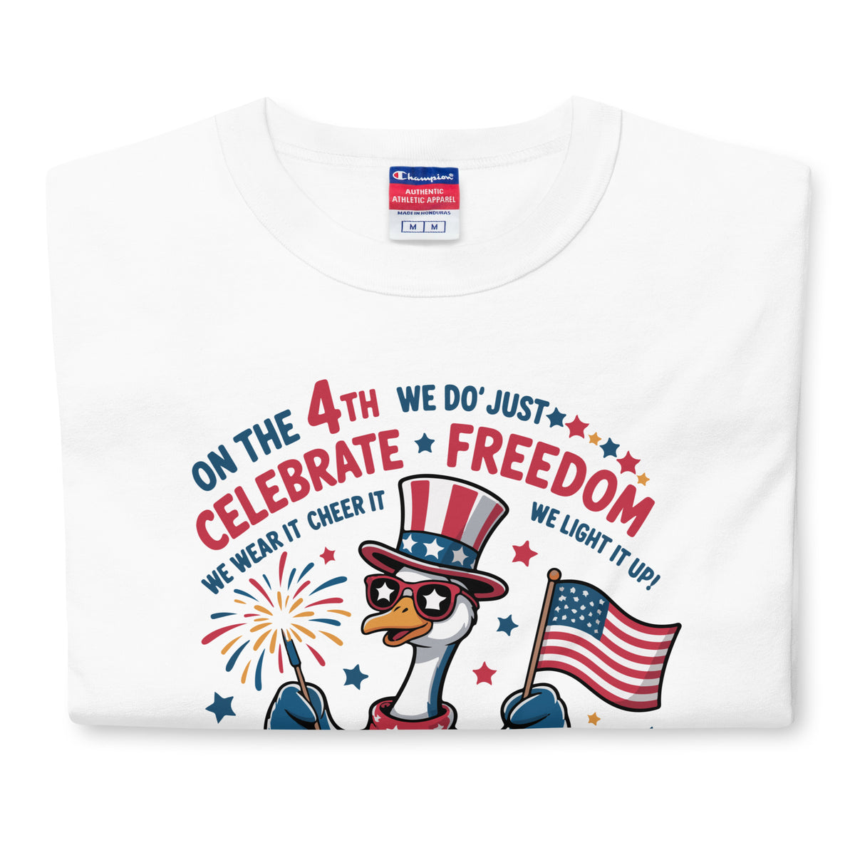 Fireworks & Freedom – Men’s Champion Tee - - T-Shirts