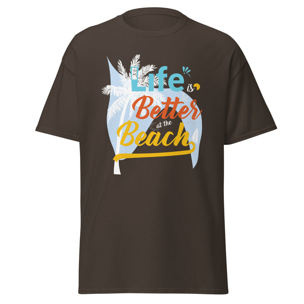 Beachside Escape - Unwind with Every Wave - Dark Chocolate - T-shirts