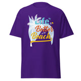 Beachside Escape - Unwind with Every Wave - Purple - T-shirts