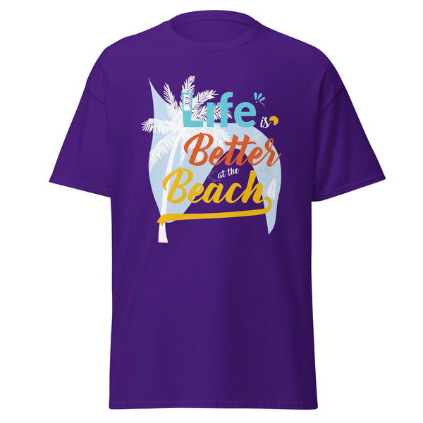 Beachside Escape - Unwind with Every Wave - Purple - T-shirts